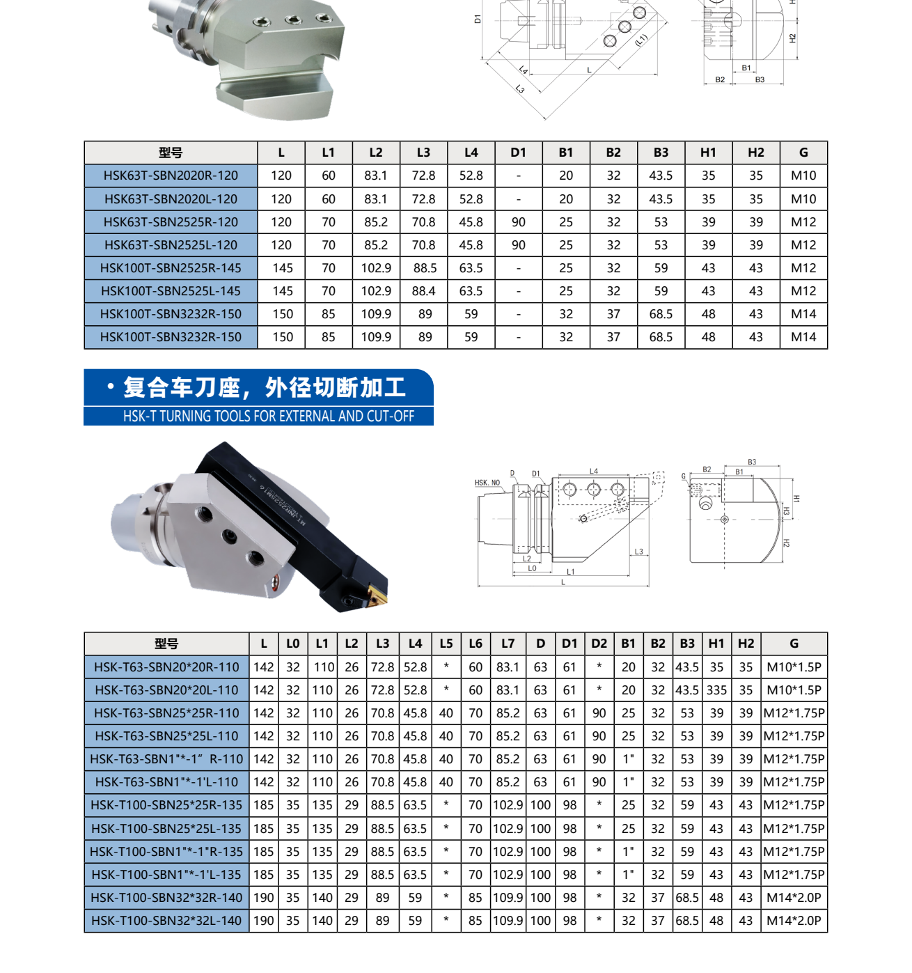 HSK-T Turning Tool for External & Cut-off SBN HSK63T/20×20/25×25 HSK-T Turning Tool for External & Cut-off SBN HSK63T/20×20/25×25 - HSK-T63-SBN20*20R-110 | NBD Machinery