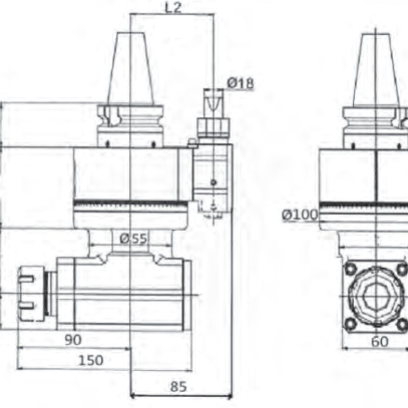 AGH90 Angle Head for CNC Milling | NBD