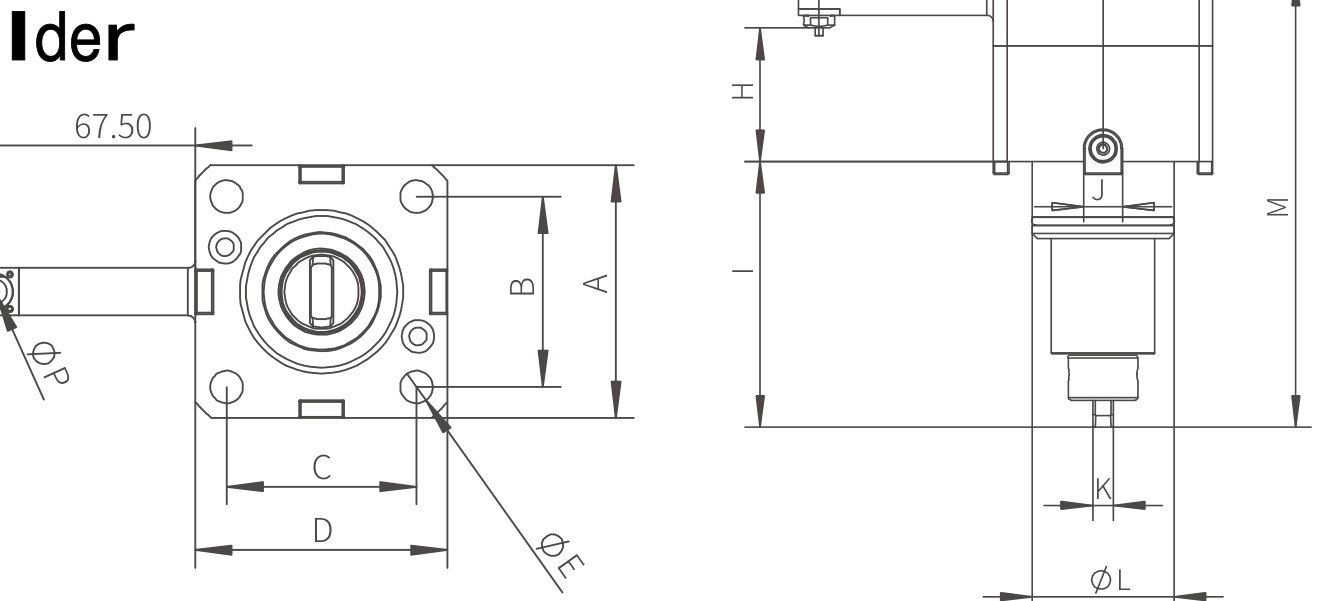BMT Internal Groove Driven Tool Holder — BMT系列内槽型动力刀座 dimension drawing
