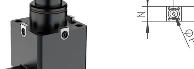 BMT Internal Groove Driven Tool Holder (D80) — BMT系列内槽型动力刀座(D80) dimension drawing