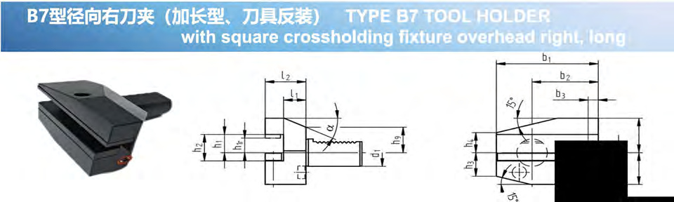 VDI Axial Tool Holder B3 — VDI轴向刀夹B3